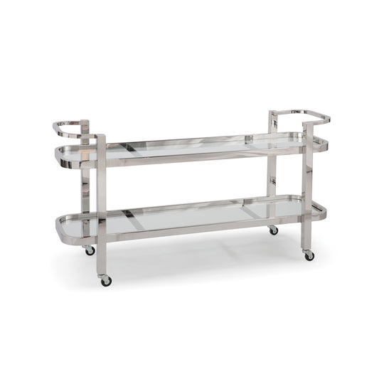 Carter Bar Cart Polished Stainless Steel By Regina Andrew | Bar Carts | Modishstore