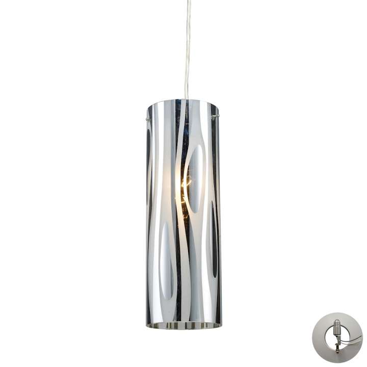 Chromia 1-Light Mini Pendant in Polished Chrome with Cylinder Shade - Includes Adapter Kit | Pendant Lamps | Modishstore