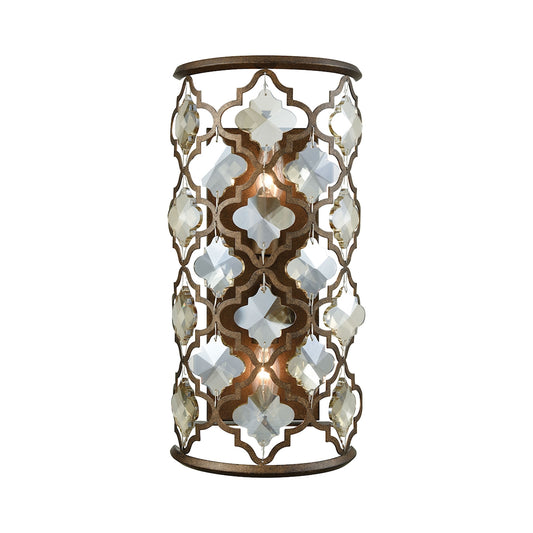 Armand 2-Light Sconce in Weathered Bronze with Champagne-plated Crystals ELK Lighting | Sconces | Modishstore