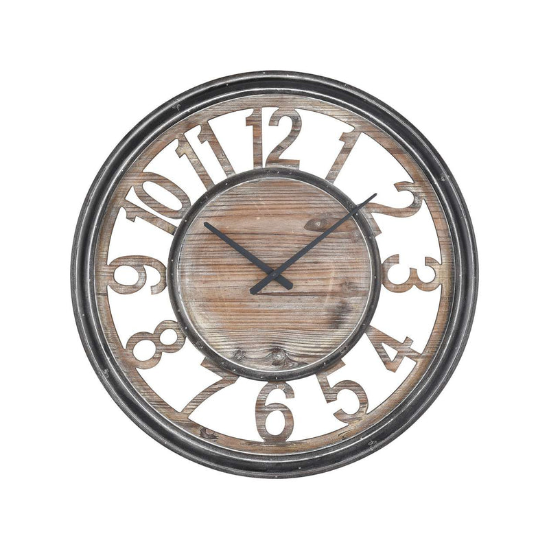 Strayhorn Clock in Salvaged Grey Oak and Black ELK Home | Clocks | Modishstore