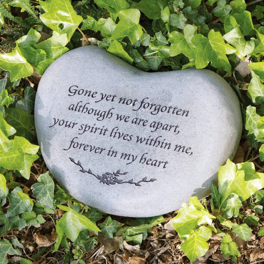 Garden Age Supply Memorial Heart Stone - Gone yet not forgotten | Garden Sculptures & Statues | 31219 |  Modishstore 