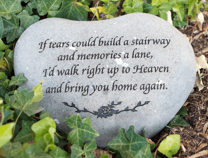 Garden Age Supply Memorial Heart Stone - If tears could build a stairway | Garden Sculptures & Statues | 31223 |  Modishstore 