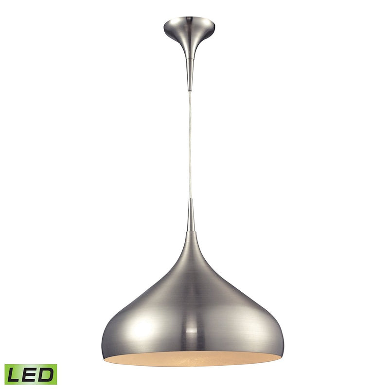 Lindsey 1-Light Pendant in Satin Nickel with Satin Nickel Finished Glass - Includes LED Bulb ELK Lighting | Pendant Lamps | Modishstore