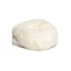 White Short-Hair Sheepskin Bean Bag By Homeroots