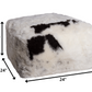 Spotted Short-Hair Sheepskin Cube Pouf By Homeroots | Poufs | Modishstore - 2