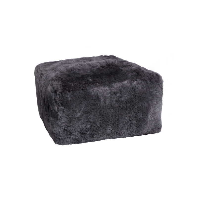 Brisa Short-Hair Sheepskin Cube Pouf By Homeroots | Poufs | Modishstore