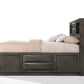 Gray Oak Rubber Wood Queen Storage Bed By Homeroots | Beds | Modishstore - 5
