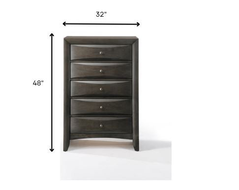 Gray Oak Rubber Wood Chest By Homeroots | Drawers | Modishstore - 6