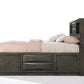 Gray Oak Rubber Wood Full Storage Bed By Homeroots | Beds | Modishstore - 4
