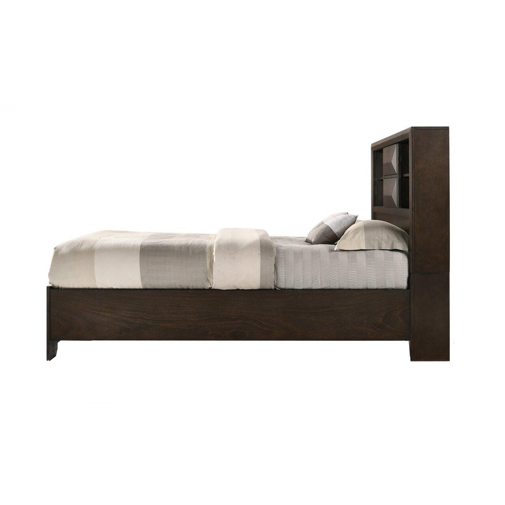 Espresso Rubber Wood Queen Storage Bed By Homeroots | Beds | Modishstore - 4