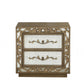 Antique Gold And Mirrored Poplar Nightstand By Homeroots | Nightstands | Modishstore - 2