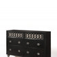 Black Engineered Wood And Nickel Brushed Metal Dresser By Homeroots | Dressers | Modishstore