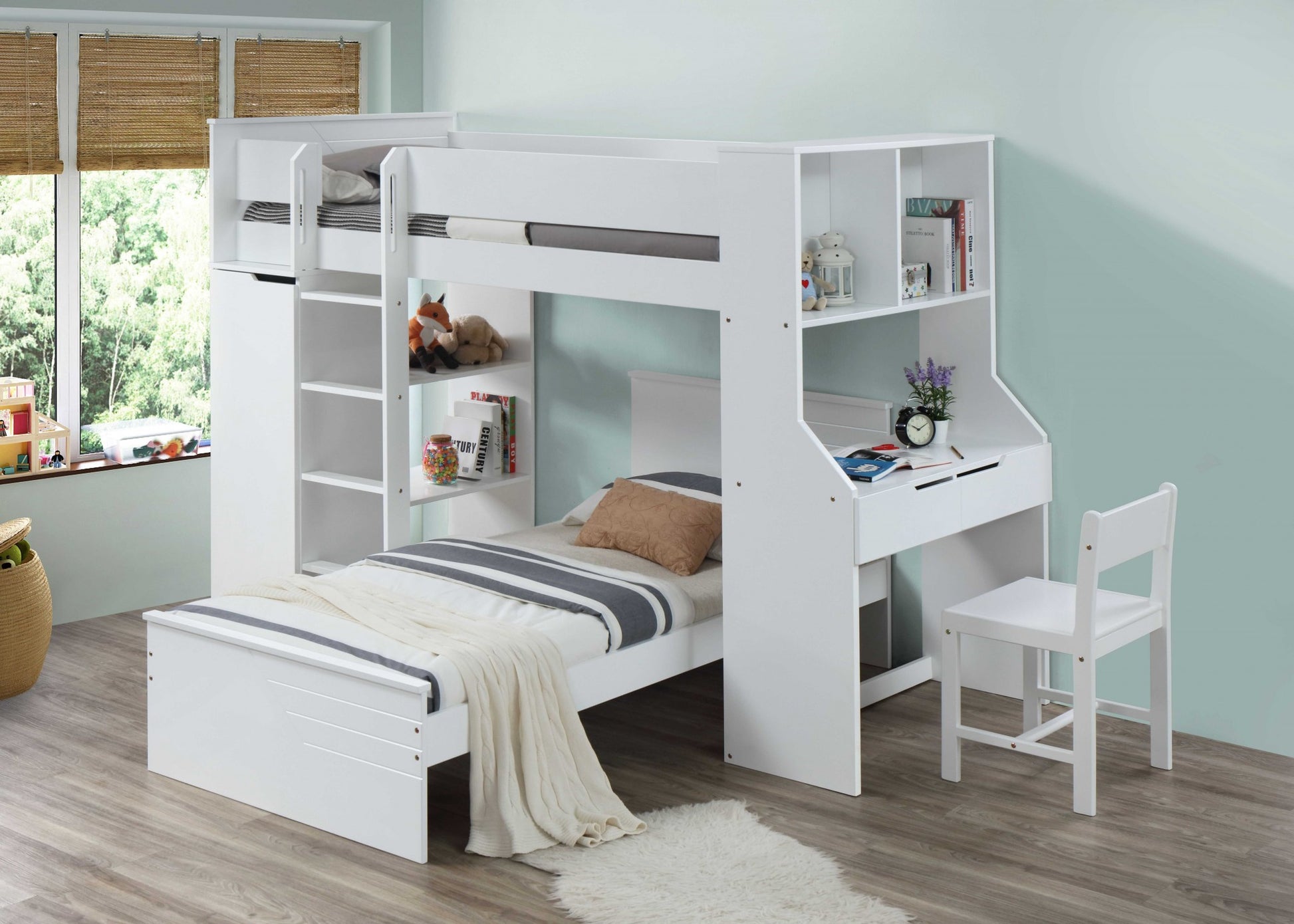 Twin White Solid Wood Bed By Homeroots | Beds | Modishstore