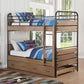 Antique Oak And Gunmetal Twin Over Twin Bunk Bed By Homeroots | Beds | Modishstore