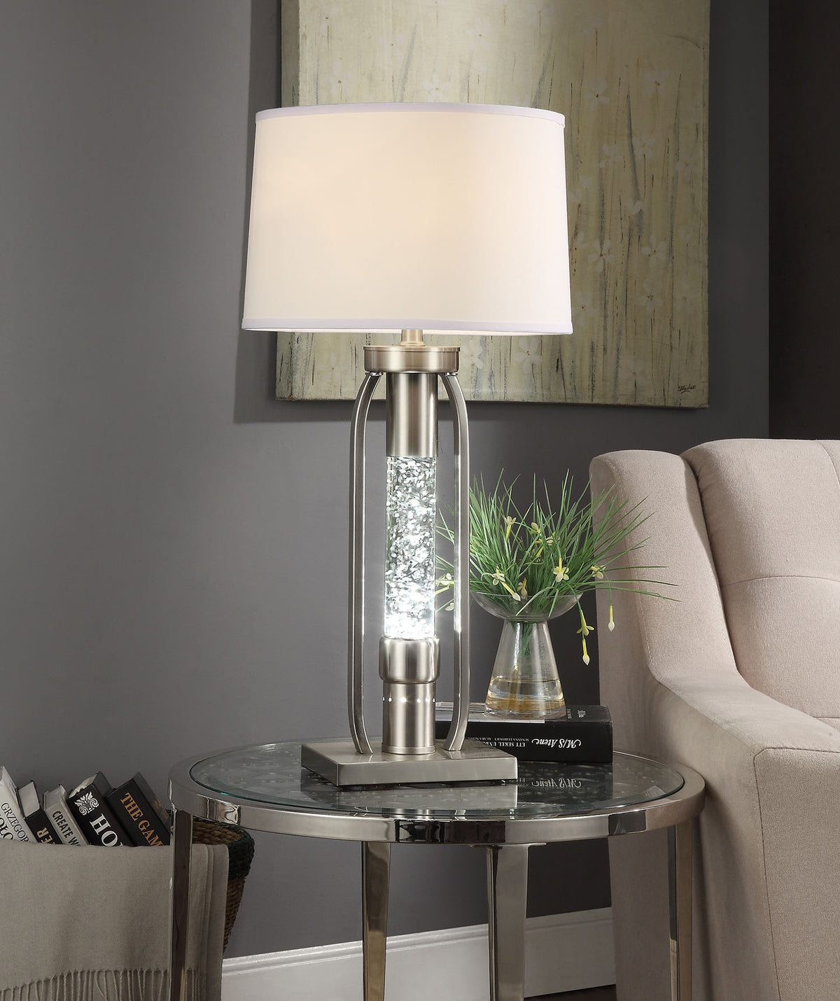 Sand Nickel Table Lamp By Homeroots | Table Lamps | Modishstore