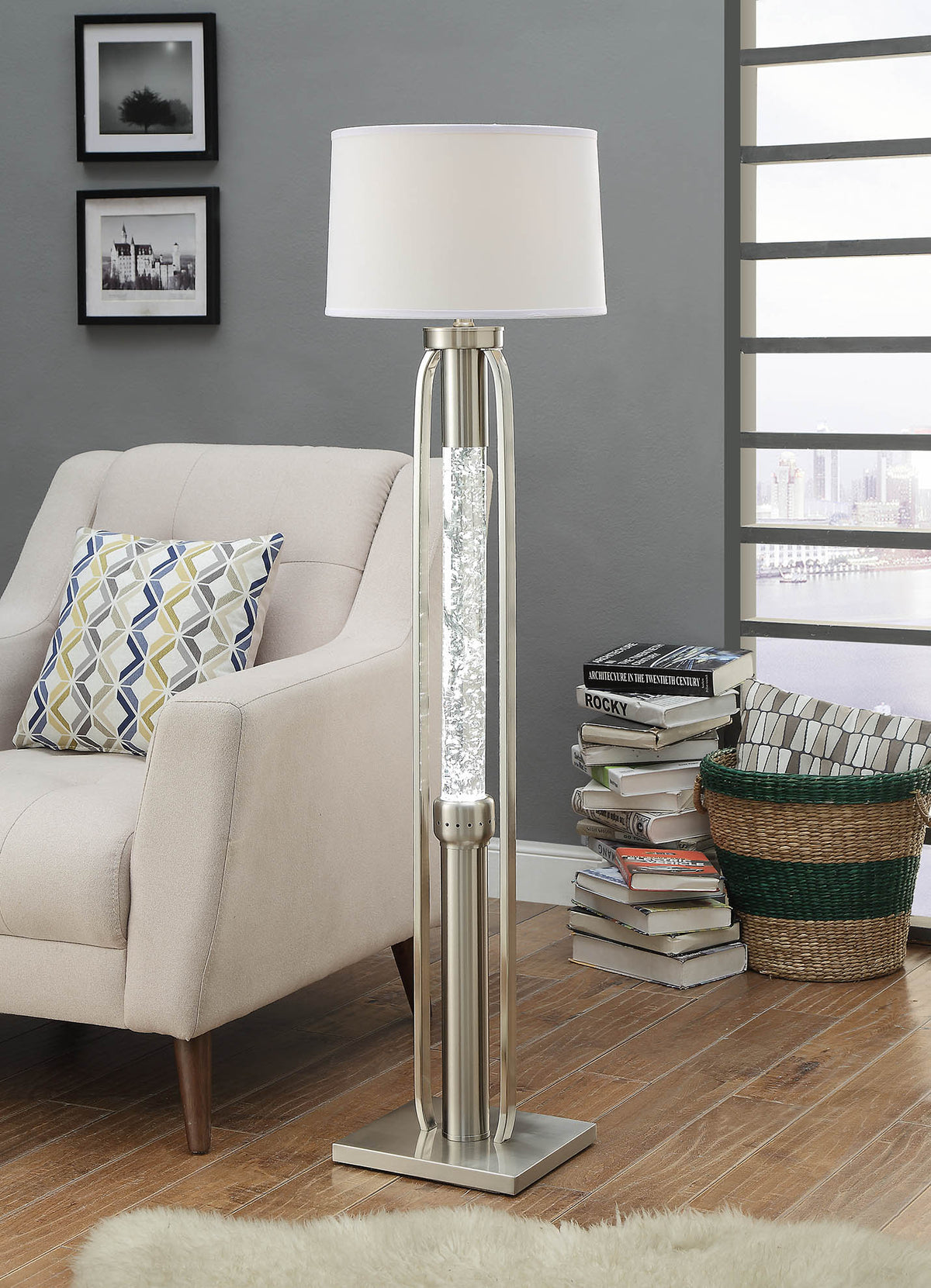 Sand Nickel Floor Lamp By Homeroots | Floor Lamps | Modishstore