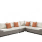 Beige Fabric And Gray Wicker Patio Sectional Sofa Set By Homeroots | Sofa Set | Modishstore - 3