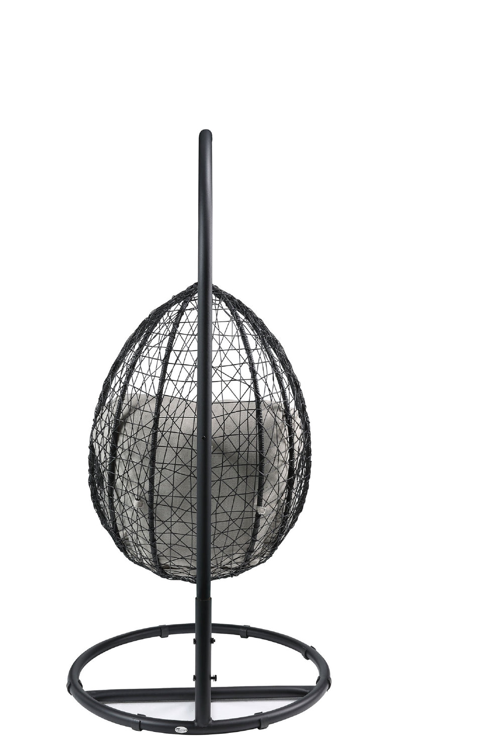 Beige and Black Hanging Pod Wicker Patio Swing Chair By Homeroots | Outdoor Porch Swings | Modishstore - 5