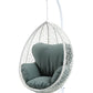 Green and White Hanging Pod Wicker Patio Swing Chair By Homeroots | Outdoor Porch Swings | Modishstore - 2