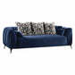 Blue Velvet Sofa w Pillows By Homeroots | Sofas | Modishstore