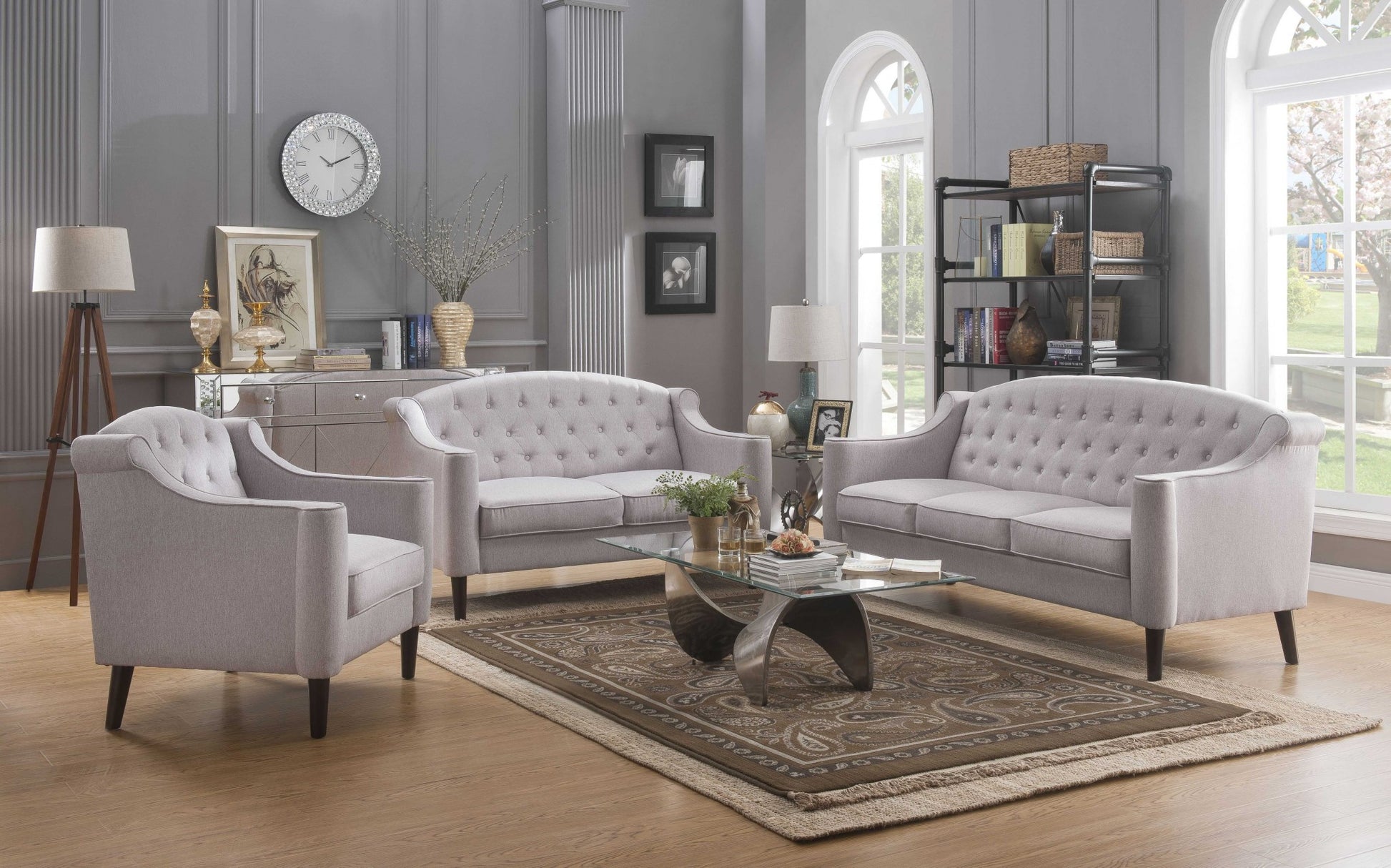 Cream Fabric Sofa By Homeroots | Sofas | Modishstore