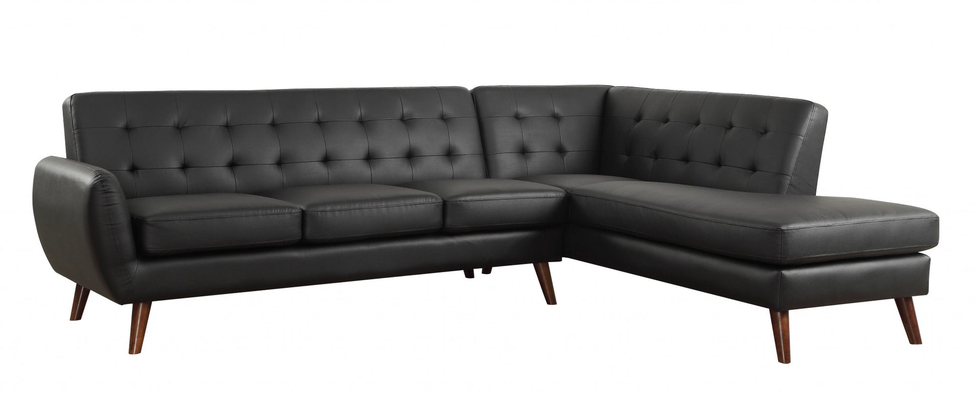 Black PU Sectional Sofa By Homeroots | Sectional | Modishstore