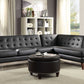 Black PU Sectional Sofa By Homeroots | Sectional | Modishstore - 2