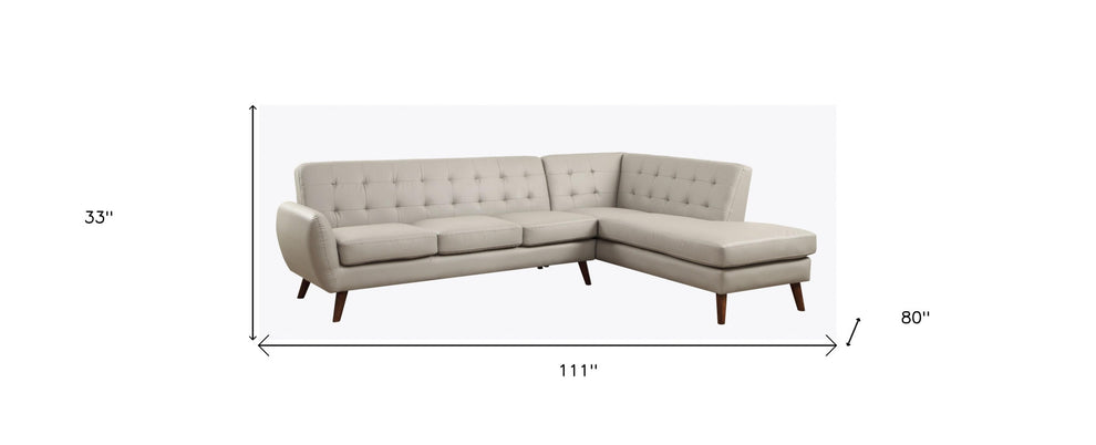 Gray Polyurethane Stationary L Shaped Two Piece Sofa And Chaise By Homeroots | Sectional | Modishstore - 4