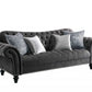 Dark Gray Velvet Sofa w Pillows By Homeroots - 318830 | Sofas | Modishstore