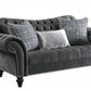 Dark Gray Velvet Loveseat w Pillows By Homeroots - 318831 | Loveseats | Modishstore