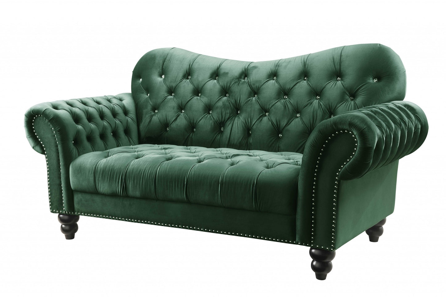 Green Velvet Loveseat By Homeroots | Loveseats | Modishstore