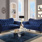 Navy Velvet Sofa By Homeroots | Sofas | Modishstore - 2