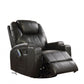 Black Bonded Leather Match Swivel Rocker Recliner With Massage By Homeroots | Chairs & Recliners | Modishstore