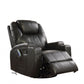 Black Bonded Leather Match Swivel Rocker Recliner With Massage By Homeroots | Recliners | Modishstore