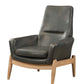 Black Top Grain Leather Accent Chair By Homeroots | Accent Chairs | Modishstore
