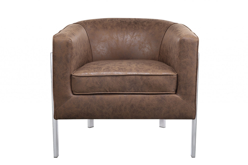 Brown Edgy Accent Chair By Homeroots | Accent Chairs | Modishstore - 2