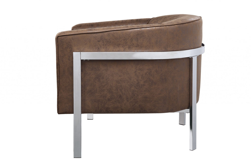 Brown Edgy Accent Chair By Homeroots | Accent Chairs | Modishstore - 4