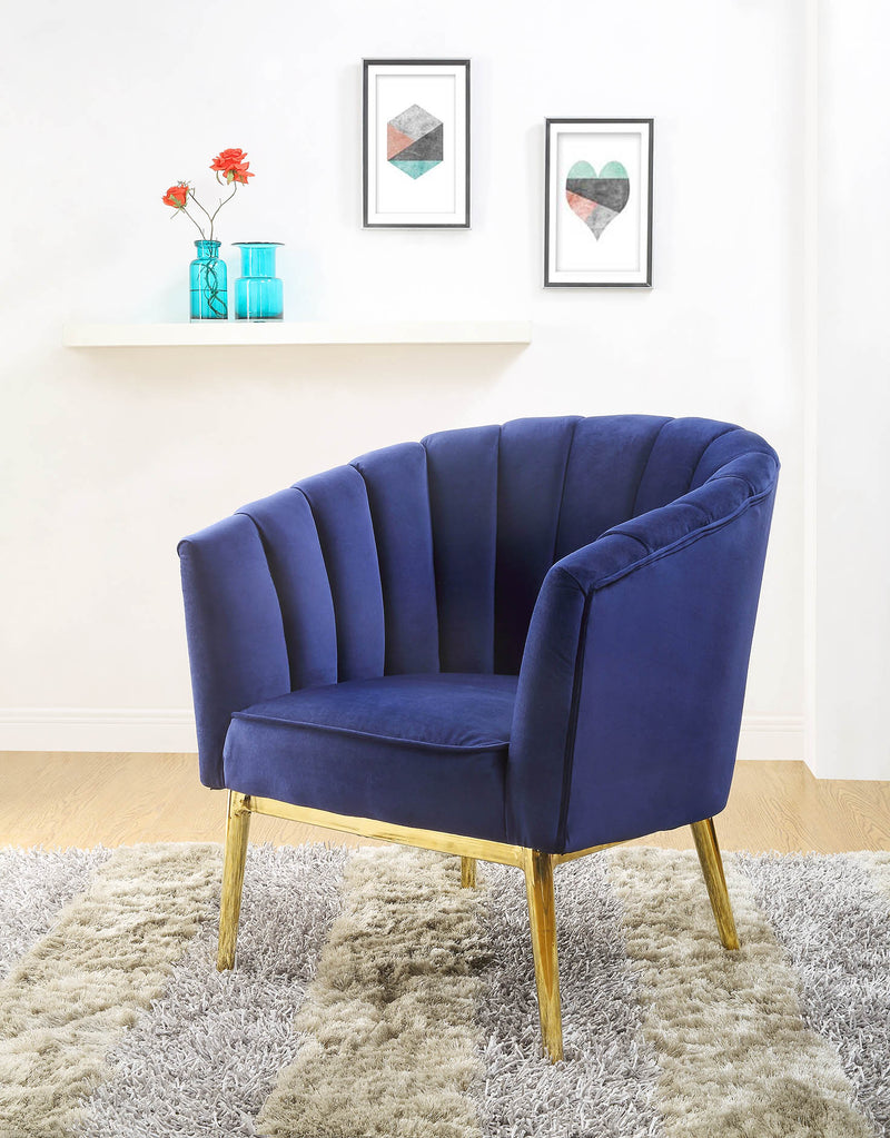 Blue Accent Chair By Homeroots | Accent Chairs | Modishstore - 3