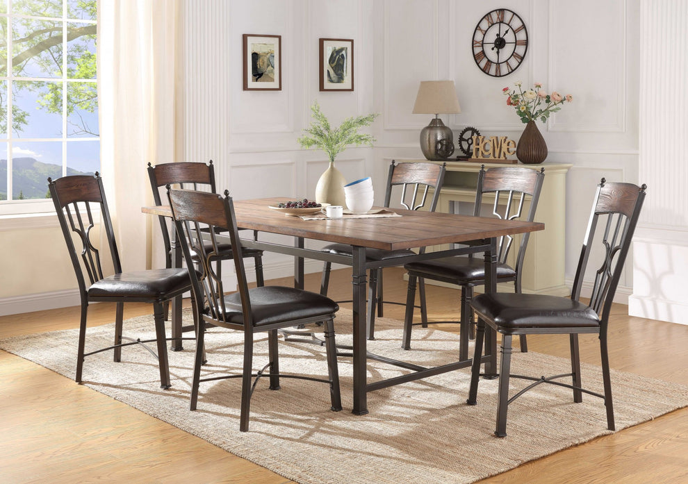 2Pc Espresso And Dark Bronze Side Chair By Homeroots | Dining Chairs | Modishstore - 3