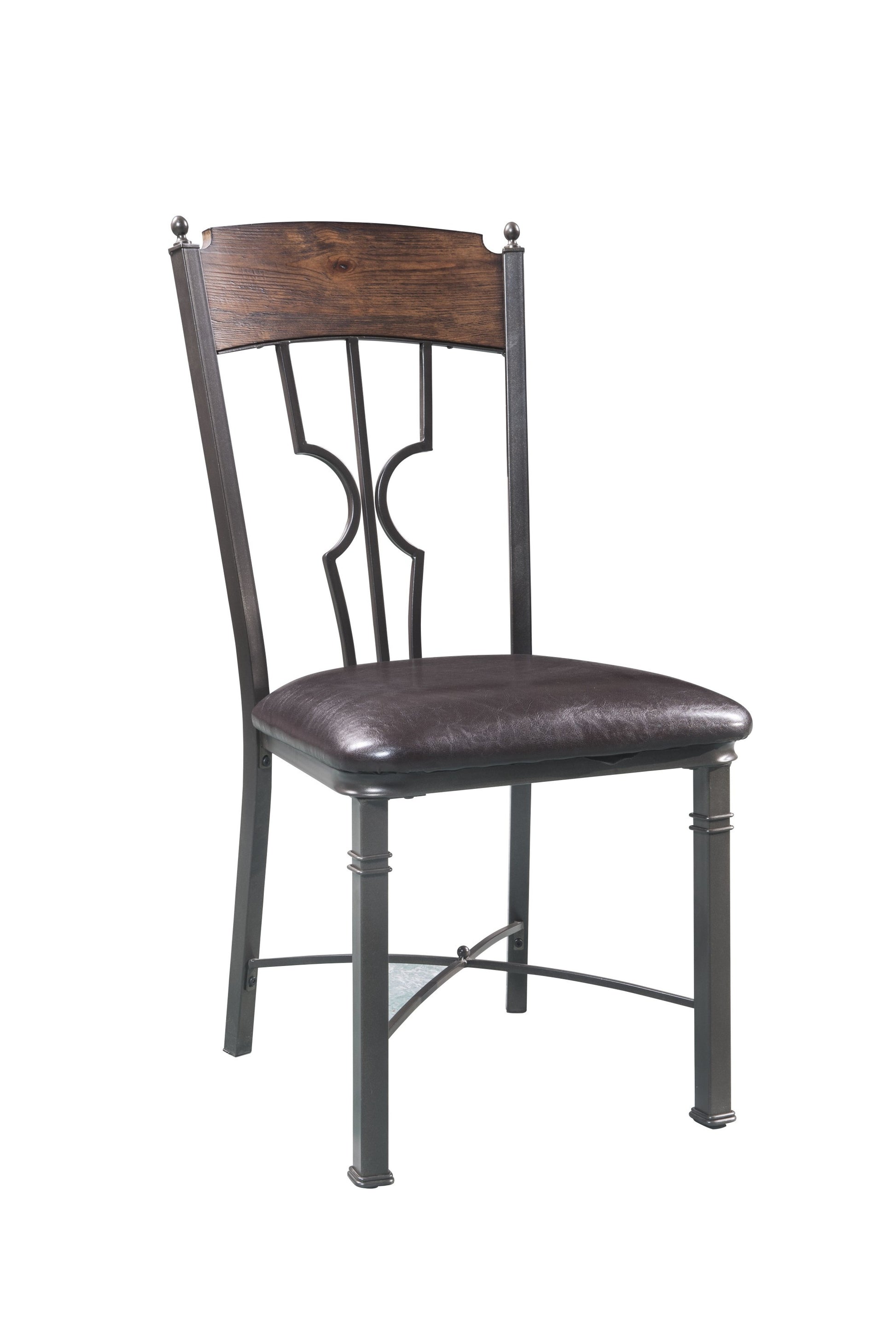 2Pc Espresso And Dark Bronze Side Chair By Homeroots | Dining Chairs | Modishstore - 4