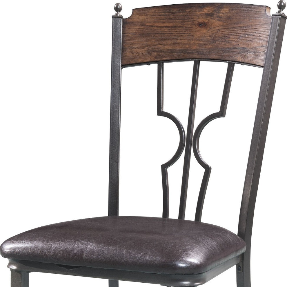 2Pc Espresso And Dark Bronze Side Chair By Homeroots | Dining Chairs | Modishstore - 5