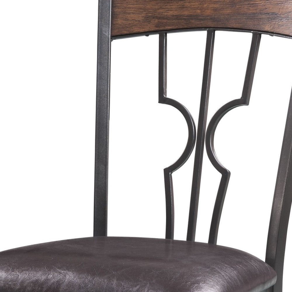2Pc Espresso And Dark Bronze Side Chair By Homeroots | Dining Chairs | Modishstore - 6