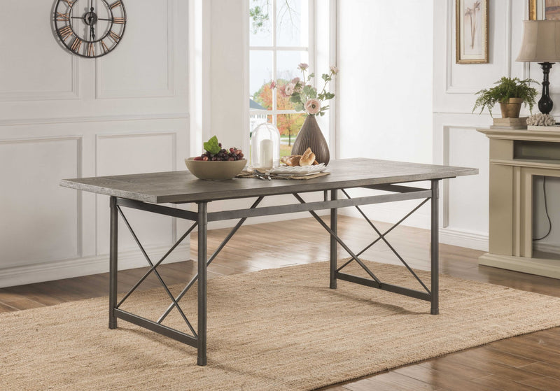 Gray Oak And Sandy Gray Dining Table By Homeroots - 318886 | Dining Tables | Modishstore - 2