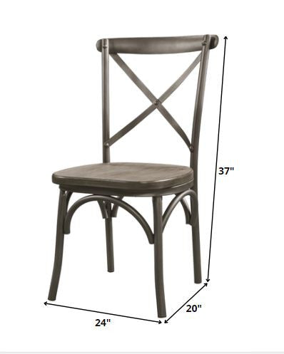 2Pc Gray Oak And Sandy Gray Side Chair By Homeroots | Dining Chairs | Modishstore - 2