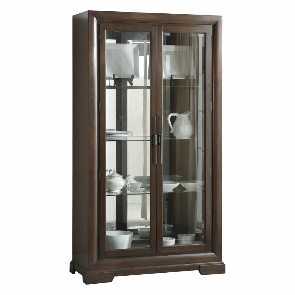 Tobacco Rectangular Display Cabinet By Homeroots | Cabinets | Modishstore - 5