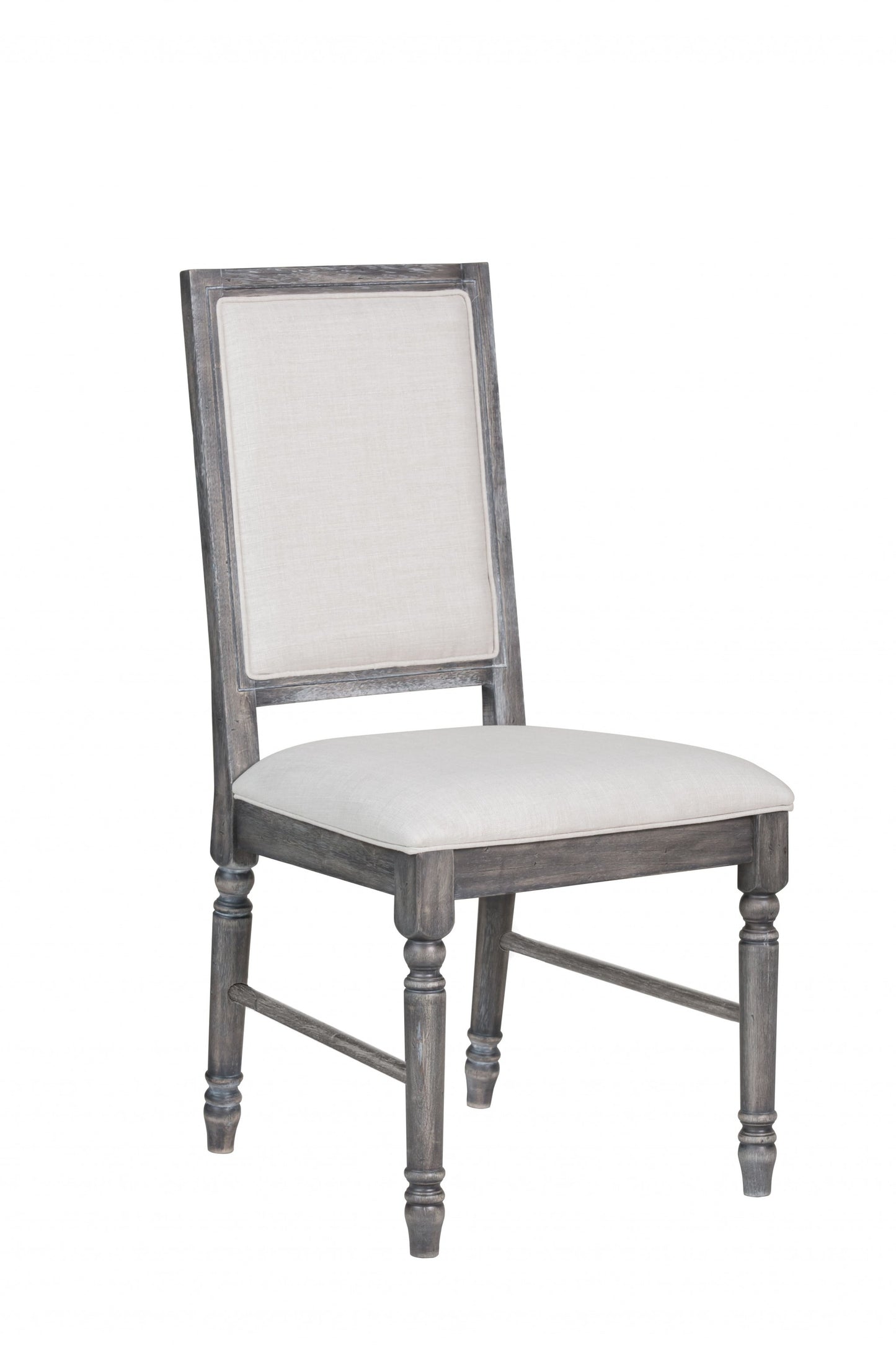 2Pc Light Cream Linen And Weathered Gray Side Chair By Homeroots | Dining Chairs | Modishstore