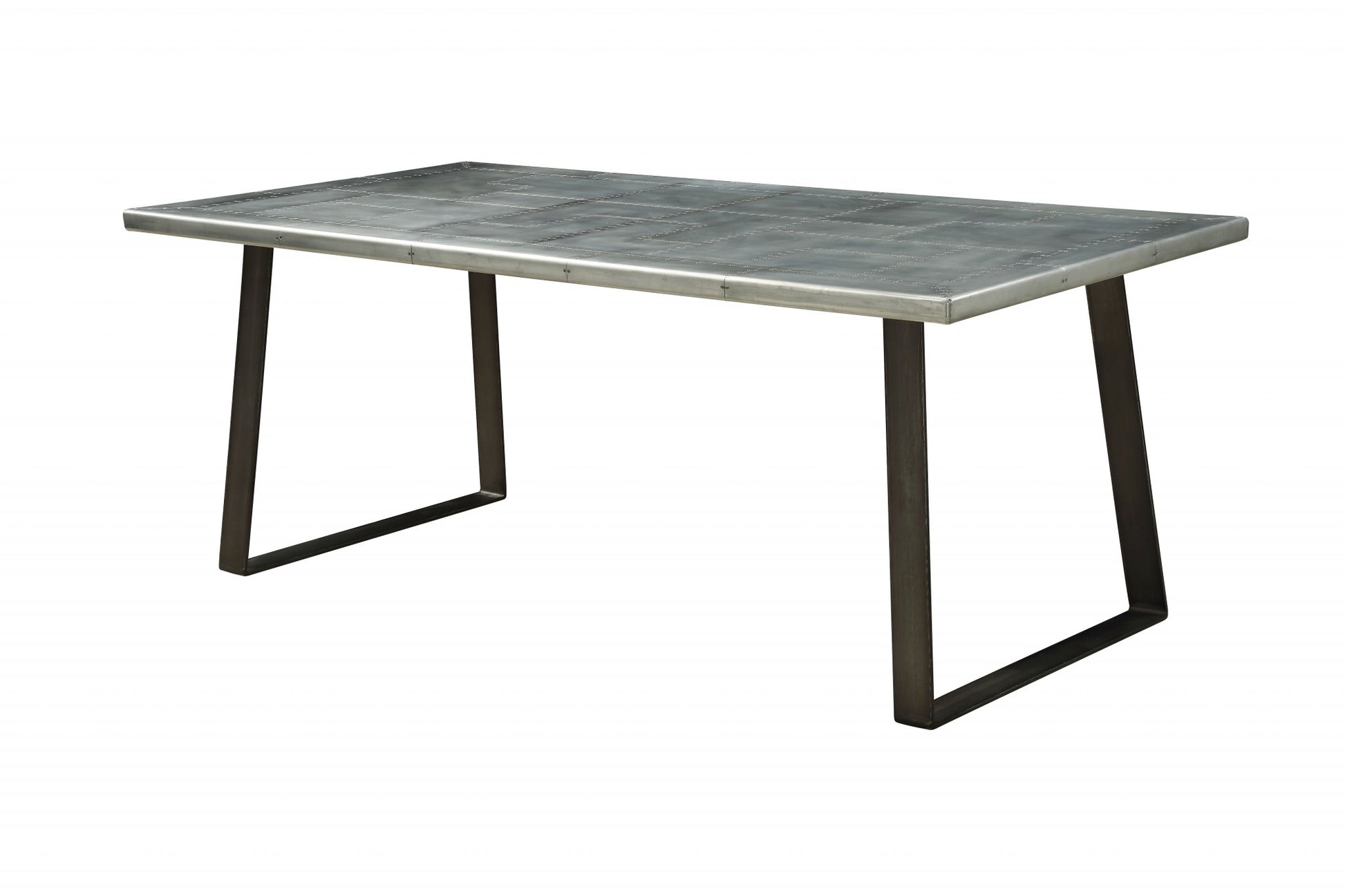 Aluminum And Gunmetal Dining Table By Homeroots | Dining Tables | Modishstore - 2
