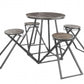 30' X 30' X 36' 5Pc Brown Top And Bronze Counter Height Set By Homeroots | Bar Stools & Table | Modishstore - 2