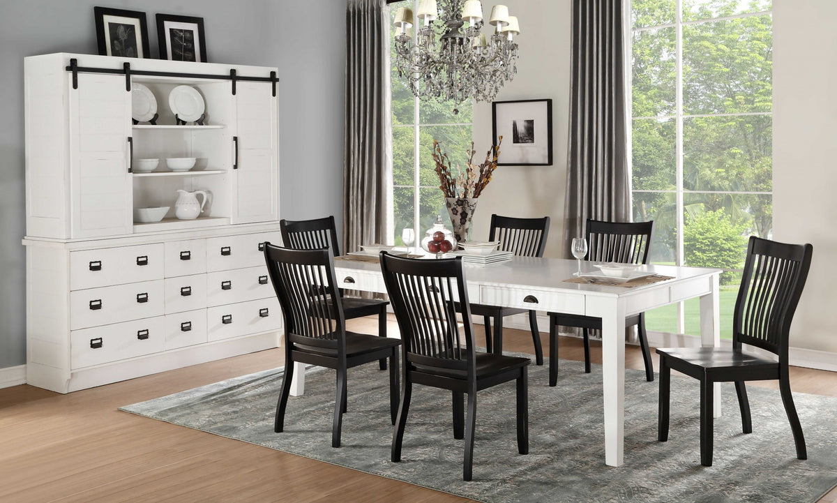 Antique White Poplar Dining Table By Homeroots | Dining Tables | Modishstore