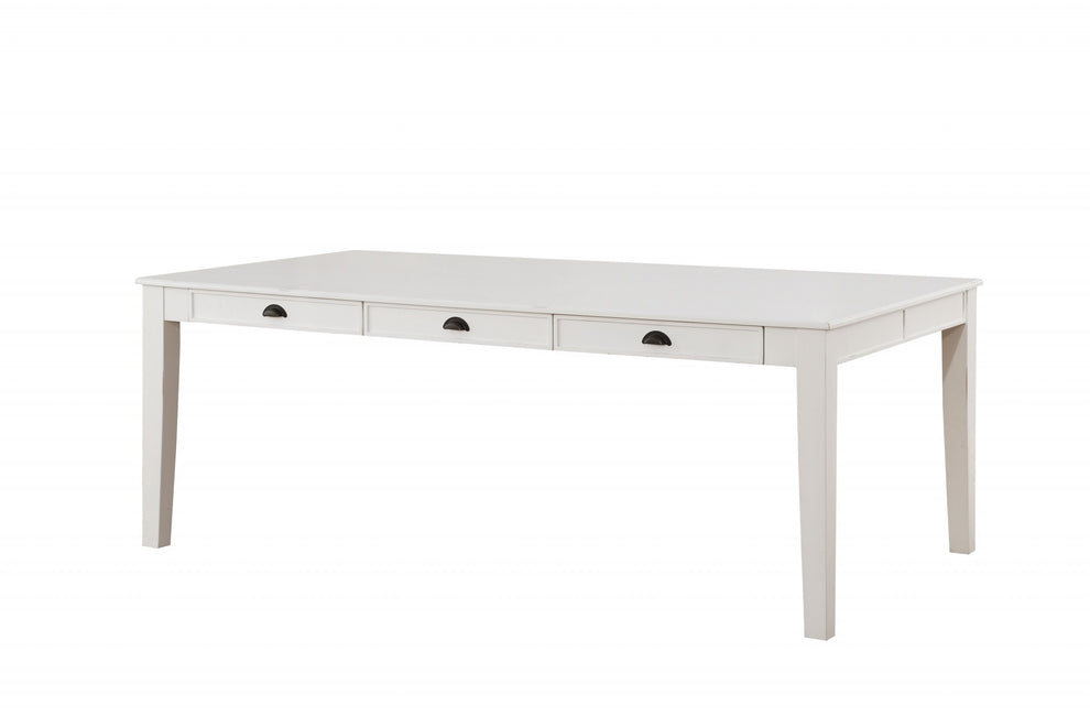 Antique White Poplar Dining Table By Homeroots | Dining Tables | Modishstore - 2